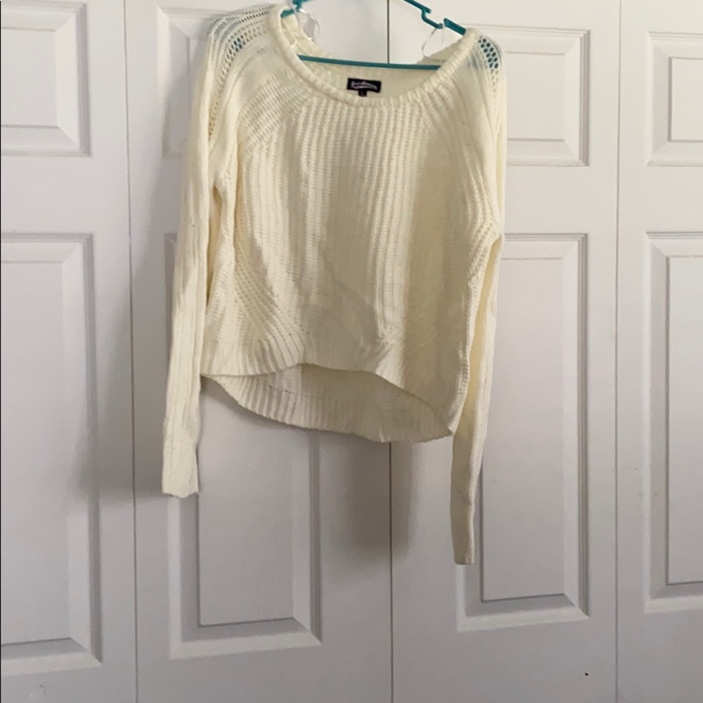 white/yellow cropped sweater